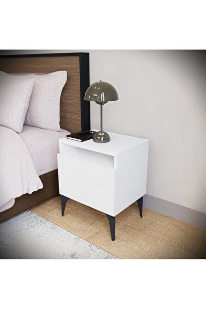 Golden Bark Elegant and practical black and white bedside table