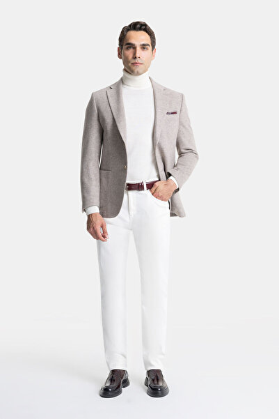 W Collection BEJ DÜĞMELİ YÜN/KAŞMİR CEKET