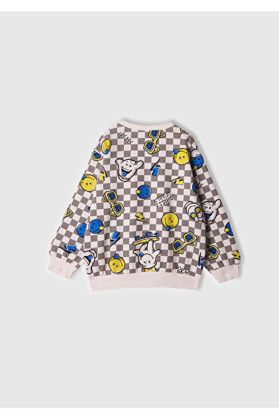 United Colors of Benetton Φούτερ για αγόρι με λευκό λογότυπο με λαιμόκοψη