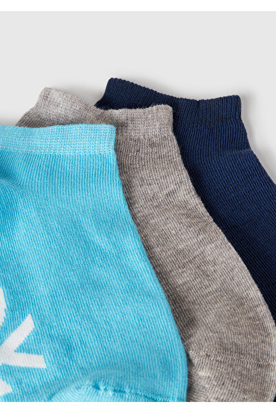 United Colors of Benetton Комплект от 3 чорапи с ботуши и шарки в тъмносин цвят за момчета