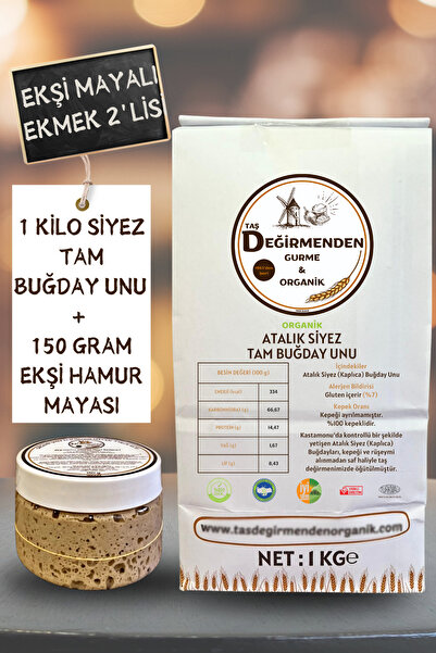 Taş Değirmenden Organik Organik Atalık Siyez Tam Buğday Unu - Siyez Ekşi Hamur Mayası