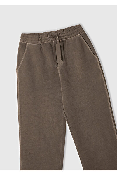 United Colors of Benetton Φούτερ για αγόρια Anthracite Faded Effect Loose Fit με λεπτομέρεια στο πλάι και κορδόνι περίσφιξης