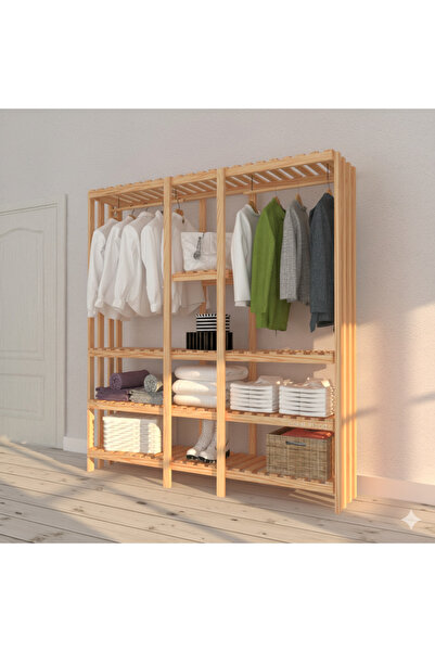 Fokai Wood Olympos - Açık ahşap gardırop