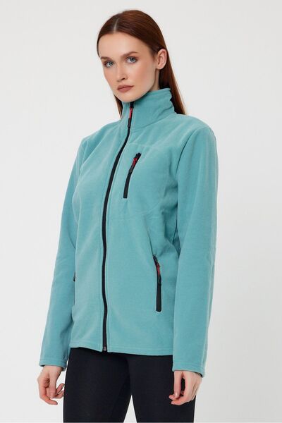 COMBİNE MİCHAİL Kadın Çağla Polar Tam Fermuarlı Outdoor 3 Cepli Spor Polar Ceket