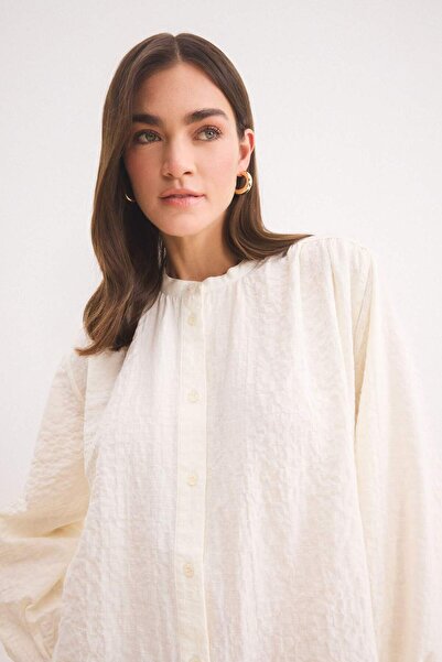 DeFacto Relax Fit Seersucker με υφή μακρυμάνικο πουκάμισο Hijab Tunic D4145AX25SP