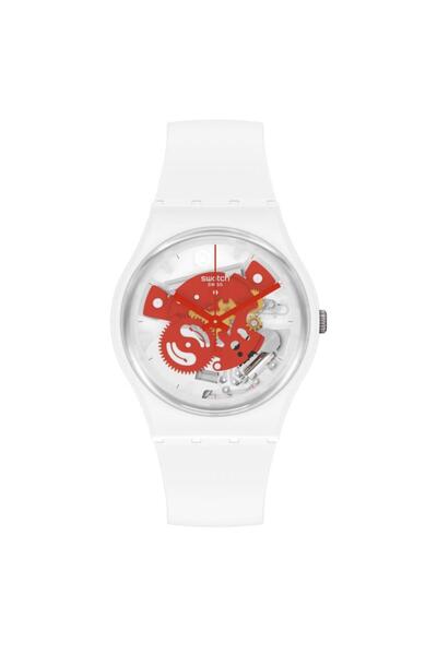 Swatch So31W104 Time to Red Small Wristwatch