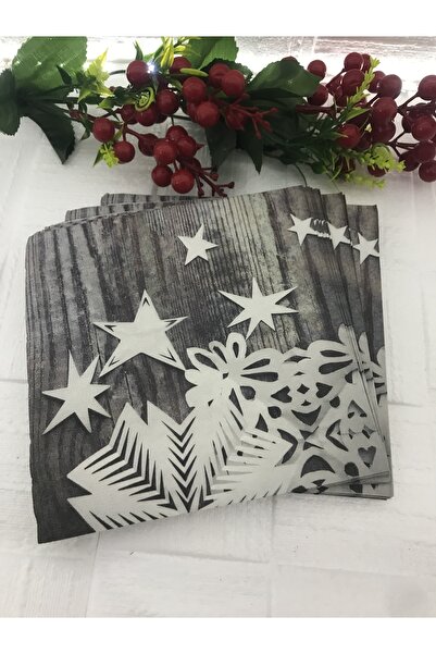 Deniz Party Store Χάρτινες Πρωτοχρονιάτικες Χαρτοπετσέτες με Αστέρι 20 Τεμάχια