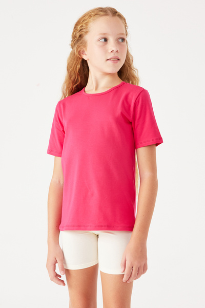 Almila Велосипедний комір Бавовняна футболка для дівчаток 2007