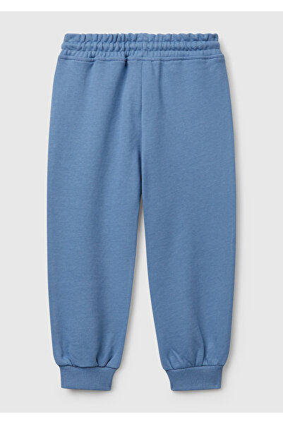 United Colors of Benetton Erkek Çocuk Havacı Mavi Beli İpli Fermuar Cepli Paçası Ribanalı Eşofman Altı