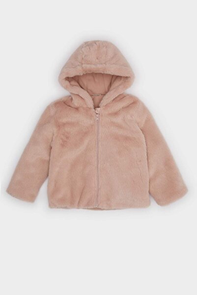 DeFacto Kız Bebek Polar Astarlı Peluş Kapüşonlu Mont C5319A524AU