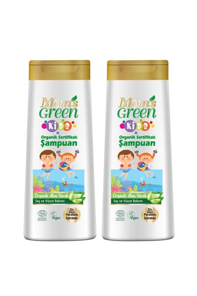 Mom's Green Set of 2 Kids Organic Aloe Vera Children's Shampoo 400 ml 400 ml