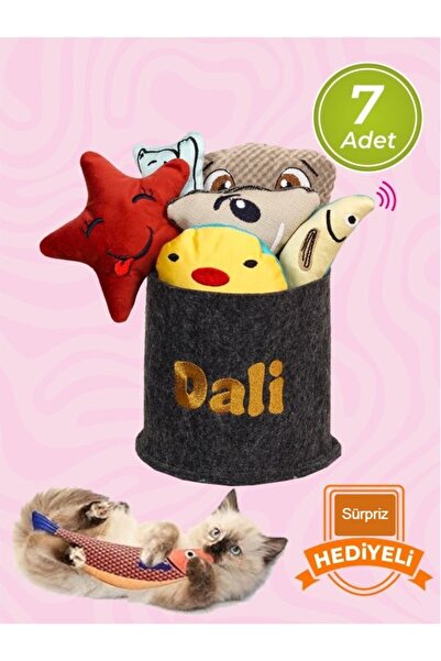Dalipet Kedi oyuncakları Kedi naneli, Zilli, Kumaş oyuncak Karışık renk ve de...