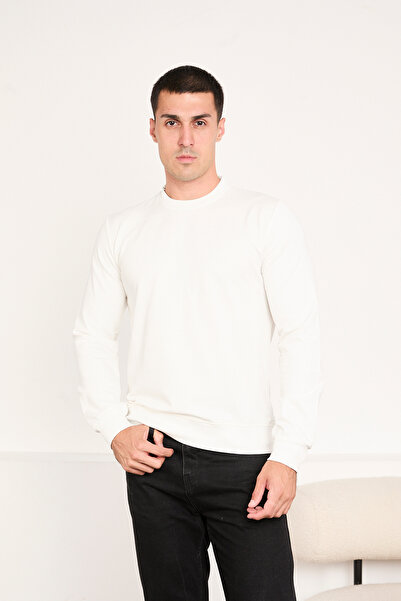 STOCX Erkek Basic Uzun Kollu Düz Sweatshirt