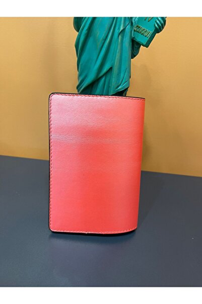 Seyahataksesuar GLOSSY POMEGRANATE FLOWER GENUINE LEATHER PASSPORT CASE