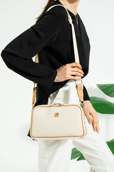 Just Polo حقيبة كتف نسائية أصلية من جست بولو، متوسطة الحجم، مكونة من 5 أقسام، مناسبة للاستخدام اليومي، مقاس 25*17 سم