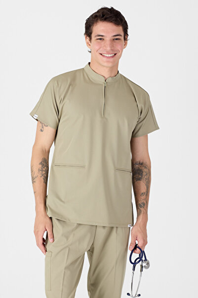 Owlet Medikal Lycra Green Hakim Collar Scrubs