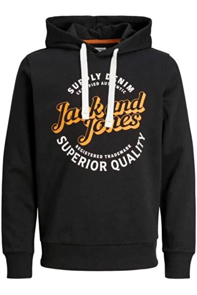 Jack & Jones JJMIKK SWEAT HOOD Μαύρο
