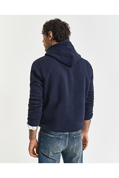 Gant Erkek Lacivert Regular Fit Kapüşonlu Sweatshirt