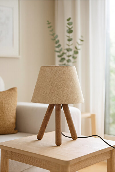 HOMİNG Luce Design Evmodu - Three Leg Wooden Lampshade