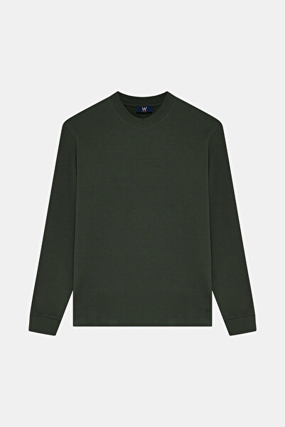 W Collection YEŞİL BİSİKLET YAKA UZUN KOLLU SWEATSHIRT