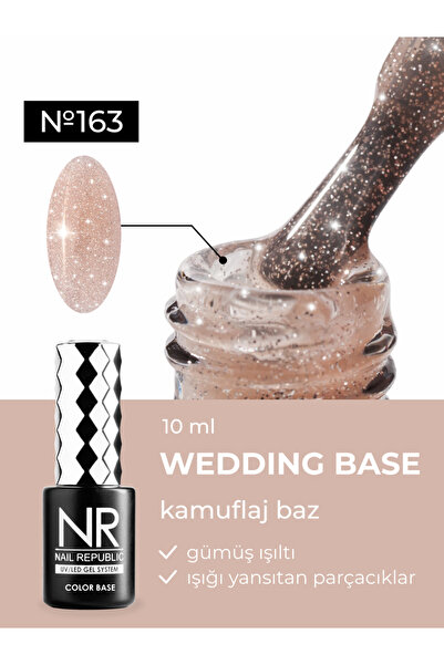 Nail Republic Kalıcı Oje BASE Bej Kamuflaj Wedding 163 Simli (10 ml)