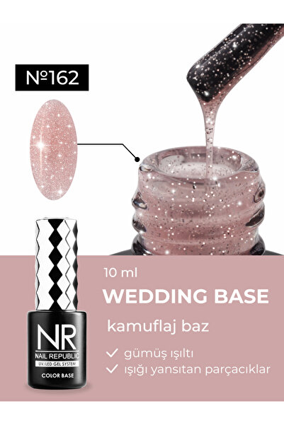 Nail Republic Kalıcı Oje Base Pembe Kamuflaj Wedding 162 Simli (10 ML)