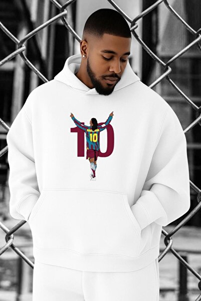 DM DOLCE MORE سويت شيرت مقاس كبير مطبوع عليه كرة القدم رقم 10