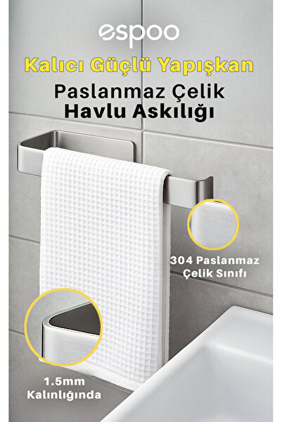 Espoo Design Paslanmaz Çelik Kağıt Rulo Havluluk Peçetelik, Yapışkanlı Tasarı...