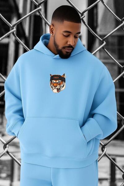 E-ROMA Hanorac cu imprimeu de tigru, mărime mare