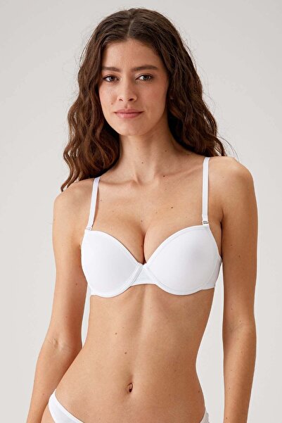 Pierre Cardin Economic Pack of 2 White 6010 Madrid Underwire Non-Padded Micro T-shirt Bra Set with Slip Gift