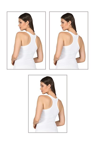 ÖZKAN underwear Özkan 7416 - 3 Pack Women's Single Jersey Flexible Comfortable Sneakers, Thick Straps and Cross Back