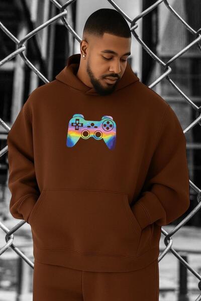 DM DOLCE MORE Hanorac supradimensionat cu imprimeu pentru consolă de jocuri