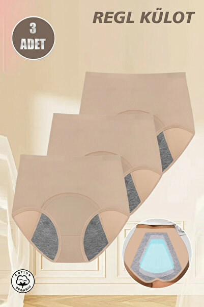 REYNEV 3-Piece Skin Super Absorbent Ultra Hygienic Menstrual Panties, Effective Leak-Proof Menstrual Panties Day and Night