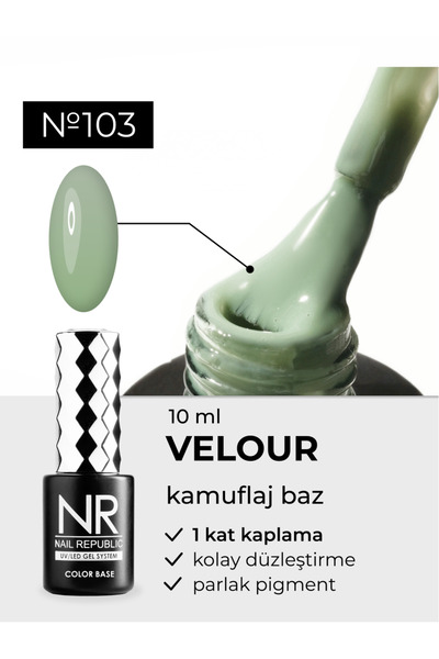 Nail Republic Kalıcı Oje Velour Renkli Base Coat 103 (10 ML)
