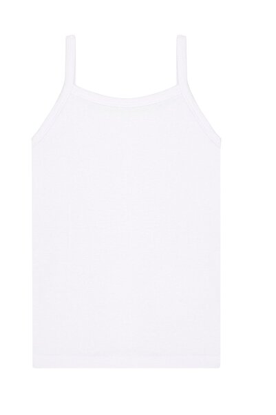 ÖZKAN underwear Özkan 0805 - 10 Pack Girl's Rope Strap, 100% Cotton, Flexible and Comfortable Collar, Embroidery Daisy Detail