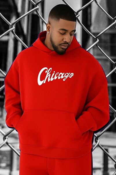 DM DOLCE MORE سويت شيرت شيكاغو بطبعة كبيرة الحجم