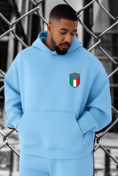 E-ROMA Hanorac supradimensionat cu imprimeu ITALY TEAM