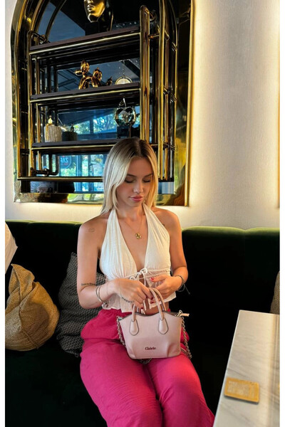 hazelin Λευκή λινή μπλούζα - λαιμόκοψη, ανοιχτή πλάτη, HZL24S-ZK11081