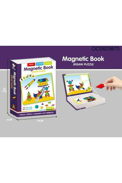 Picodino Magnetic Tangram Geometric Shapes Puzzle Book – 140 Pieces and 30 Educational Cards