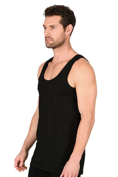 ÖZKAN underwear Özkan 11406 3-Pack Men's 100% Cotton Ribbed Flexible Comfortable Thick Strap Knitted Undershirt