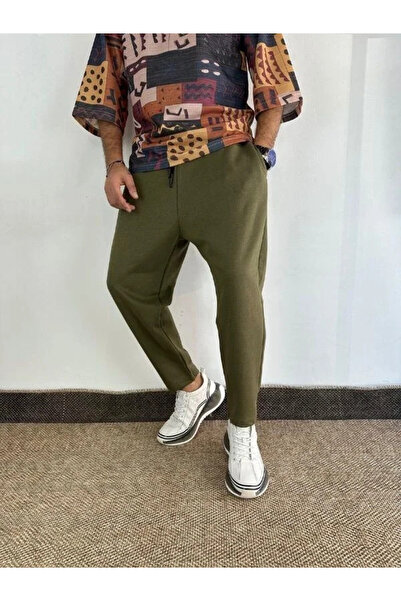 hazelin Чоловічі хакі зелені штани з поясом на шнурку, прямий крій, з кишеням...