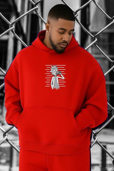 E-ROMA سويت شيرت كبير الحجم مطبوع عليه ريك مورتي