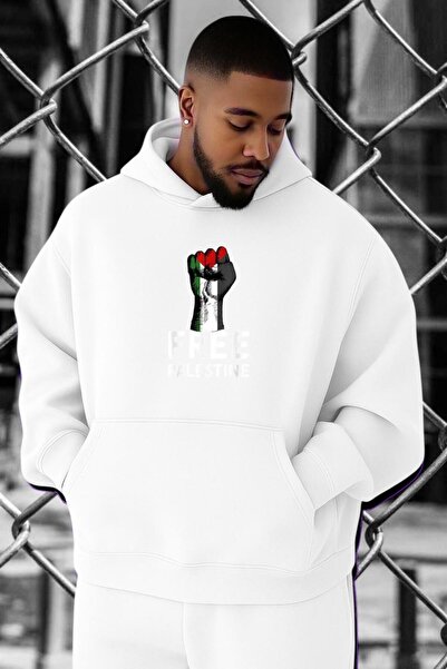 DM DOLCE MORE Hanorac supradimensionat cu imprimeu FREE FREE PALESTINE