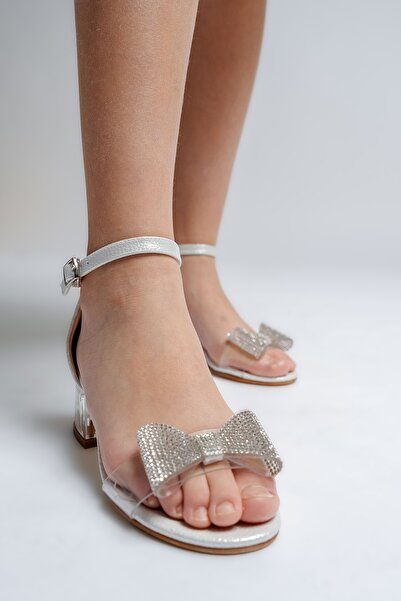 mnpc Girl's Transparent Stone Design Evening Dress Shoes