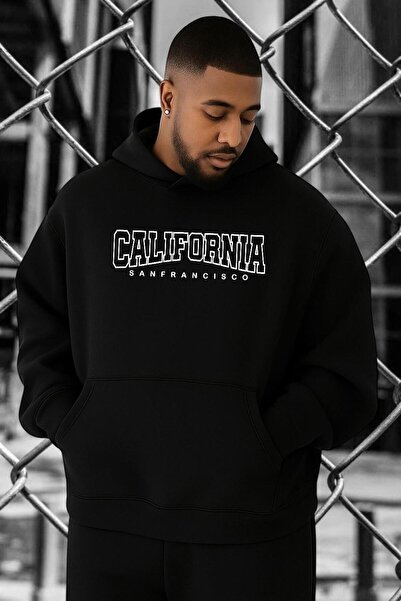 DM DOLCE MORE سويت شيرت كبير الحجم مطبوع عليه كاليفورنيا