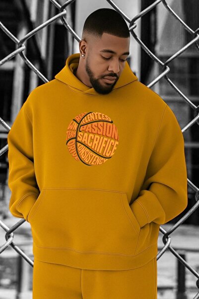 DM DOLCE MORE سويت شيرت كبير الحجم مطبوع عليه كرة السلة