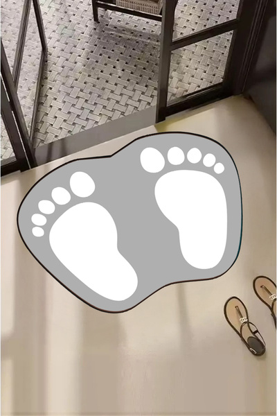 Carmine Carpet Decorative Digital Printed Footprint Patterned Door Mat