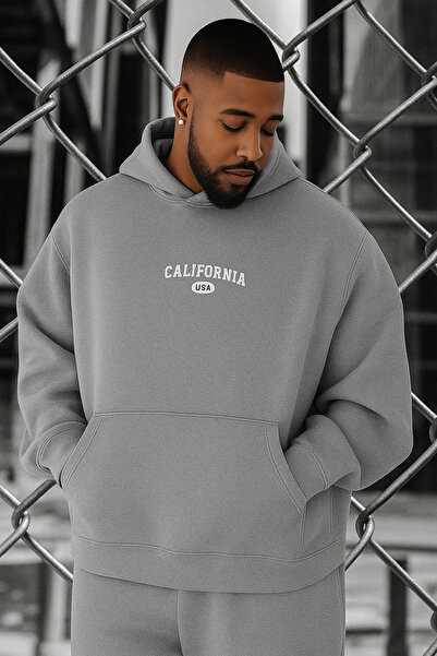 E-ROMA CALIFORNIA USA BASKILI BÜYÜK BEDEN SWEATSHIRT