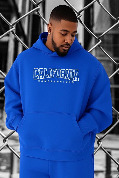 DM DOLCE MORE سويت شيرت كبير الحجم مطبوع عليه كاليفورنيا