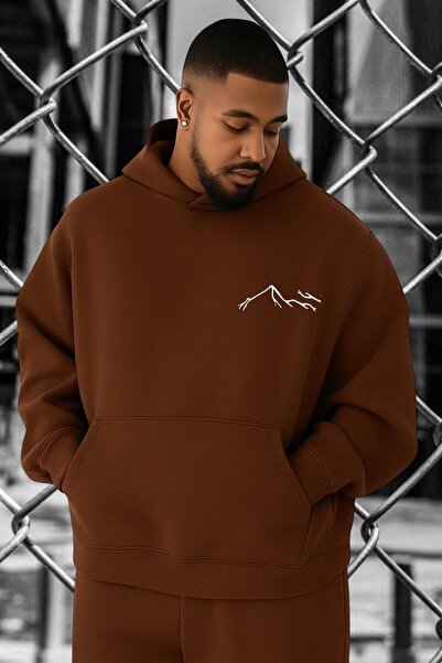 DM DOLCE MORE سويت شيرت بطبعة جبلية مقاس كبير